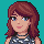 Pixel art of me with reddish hair and a grey top.