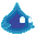 Pixel art animated sprite of a blue blob floating around.