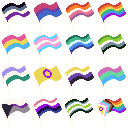 A collection of pixel art pride flag icons for use with my Stream Avatars.